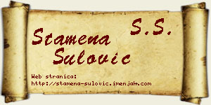 Stamena Šulović vizit kartica